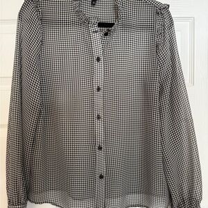Who What Wear Gingham Button-Up Blouse